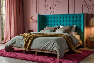 Chambre moderne avec éléments de décoration vitaminée